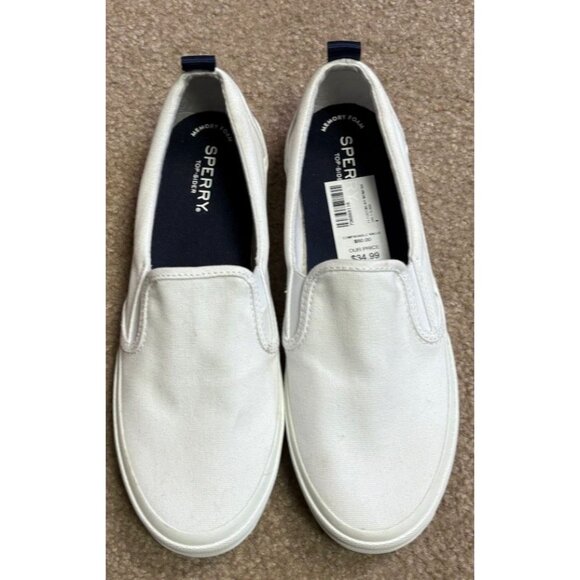 Sperry Womens White Crest Twin Gore Boat Shoes Sneakers Slip-On Size 9.5 NEW - Picture 1 of 7